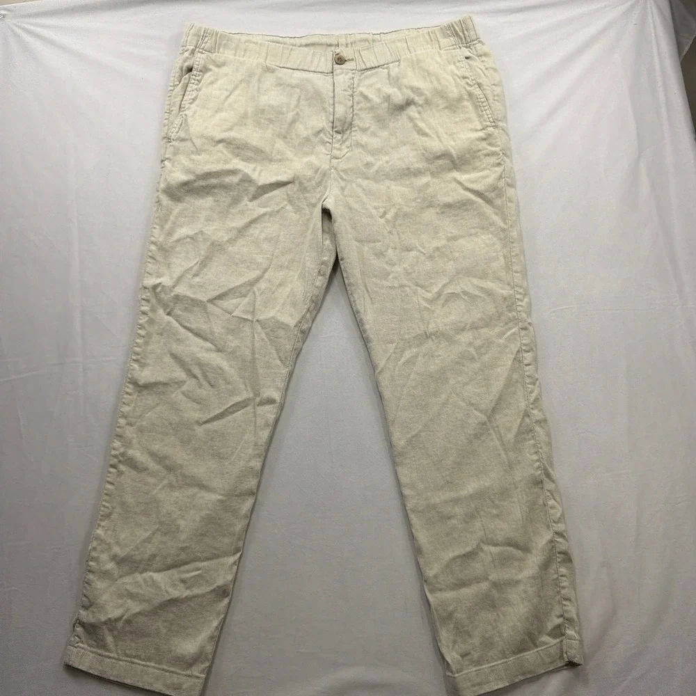 Tommy Bahama Pants Boracay Linen Blend Drawstring Beige Mens XXL